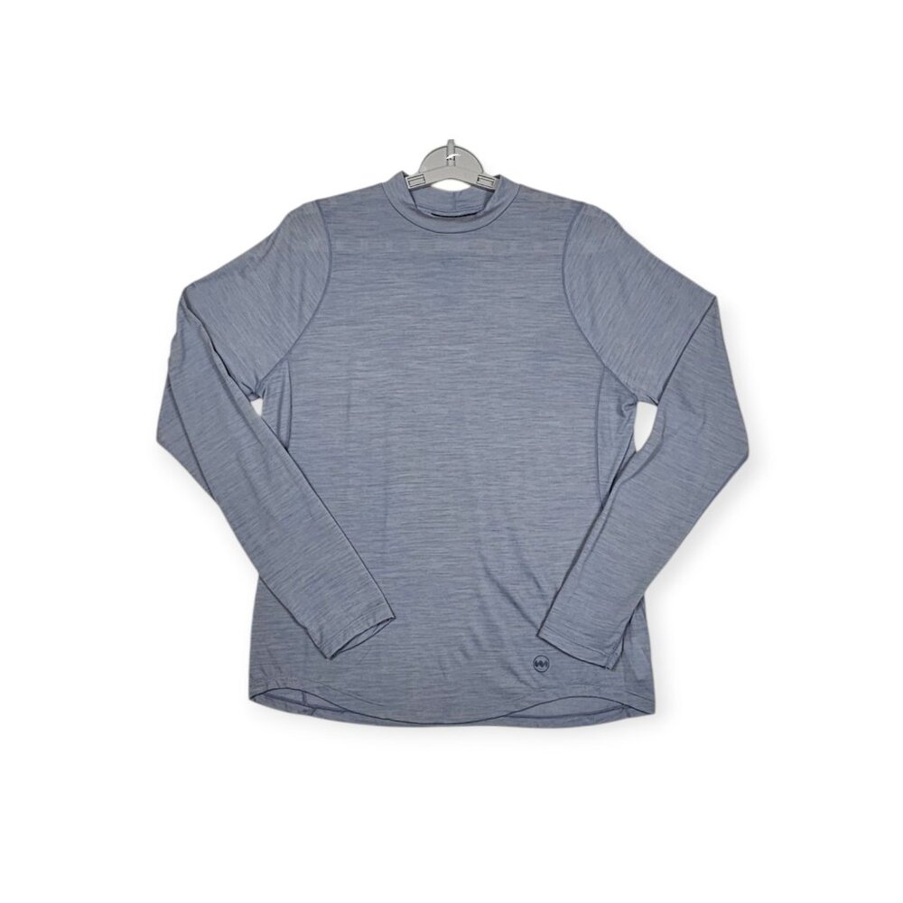 🛍️ Janji Long-Sleeve Running Top - Women's Medium - Merino Blend Blueish Gray